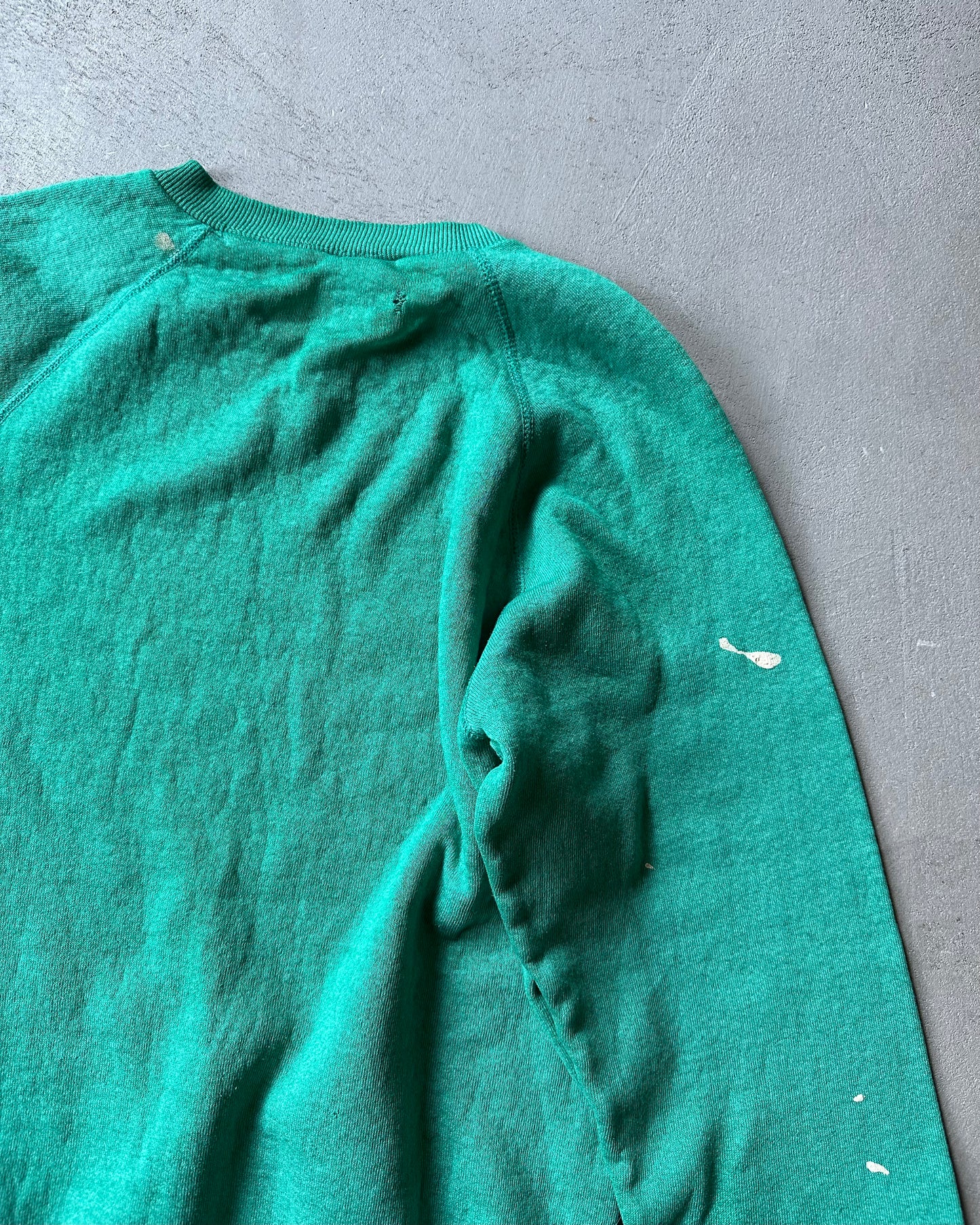 1970s - Distressed Teal Crewneck - S/M
