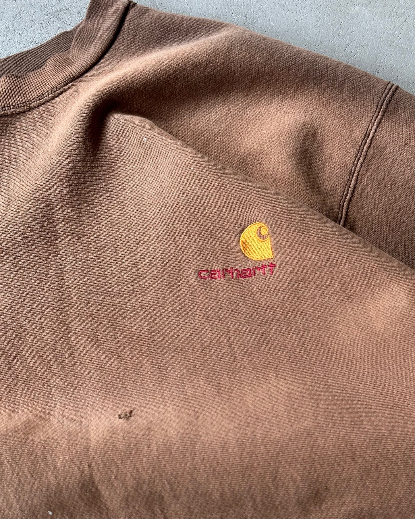 1990s - Distressed Brown Carhartt Crewneck - XXL