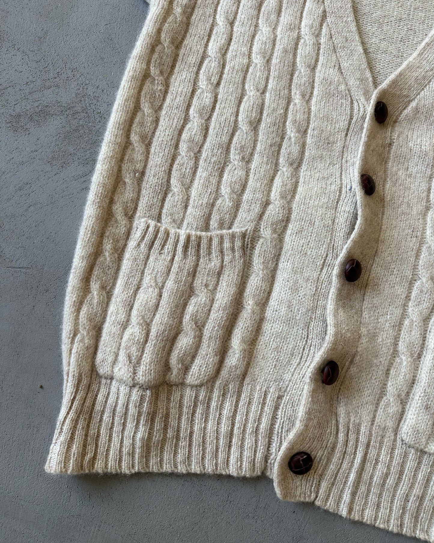 1990s - Cream Wool Sweater Vest - (W)L