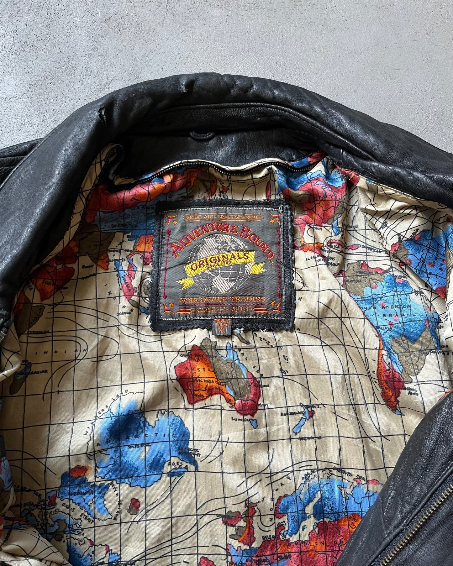 1990s - Black Aviator Leather Jacket - L/XL