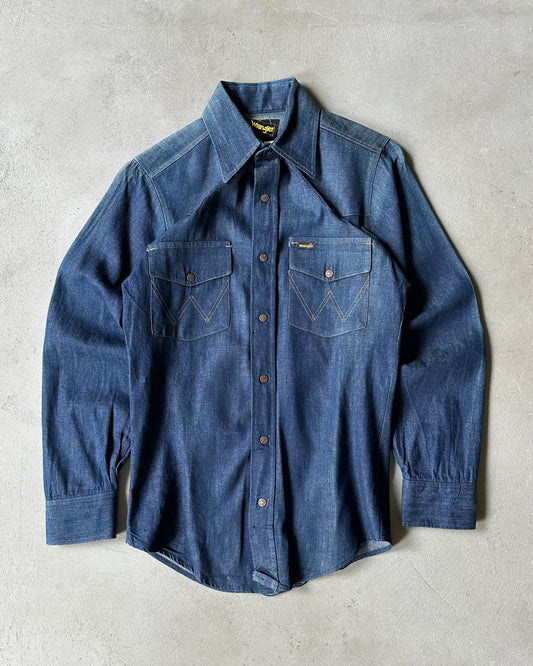 1980s - NWT Wrangler Denim Shirt - S