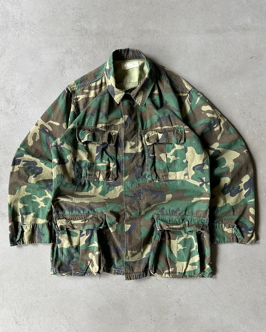 1970s - Camo Military Jungle Overshirt - M/L