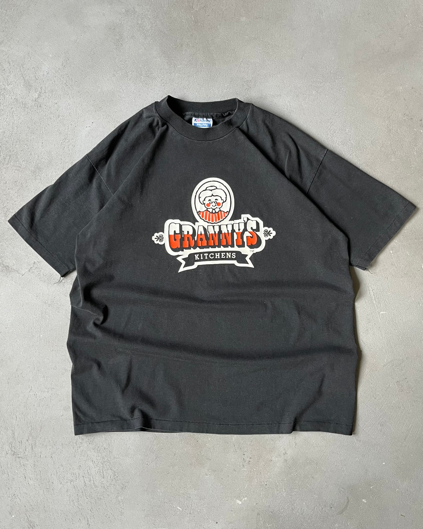 1980s - Faded Black Granny's T-Shirt - L