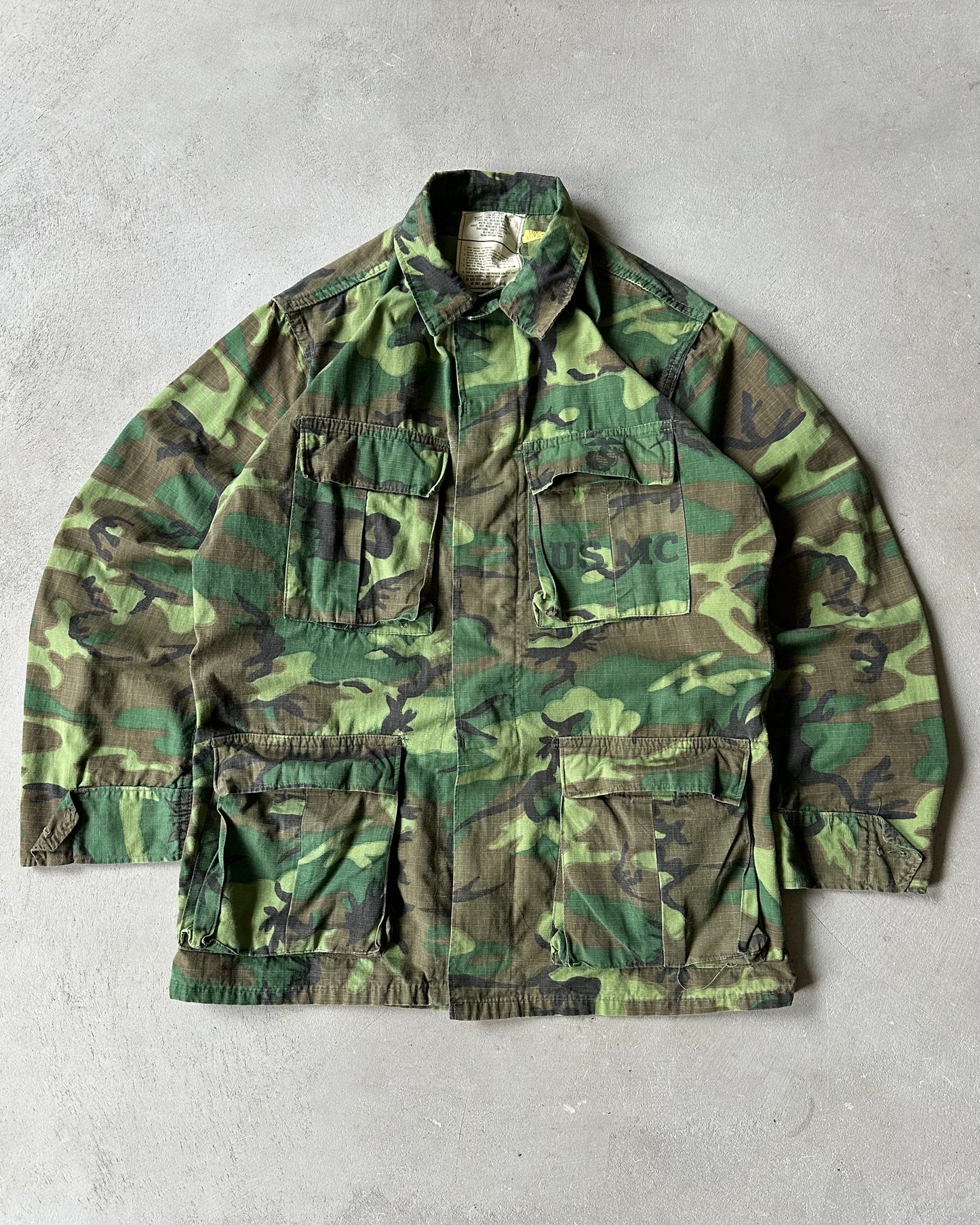 1960s - Camo USMC Jungle Overshirt - S