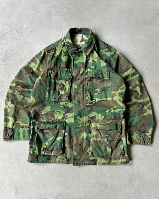 1960s - Camo USMC Jungle Overshirt - S