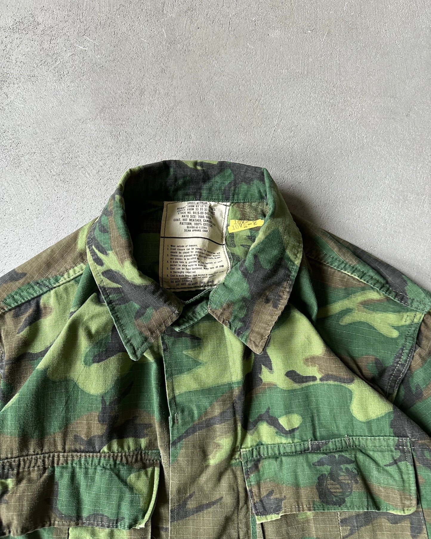1960s - Camo USMC Jungle Overshirt - S