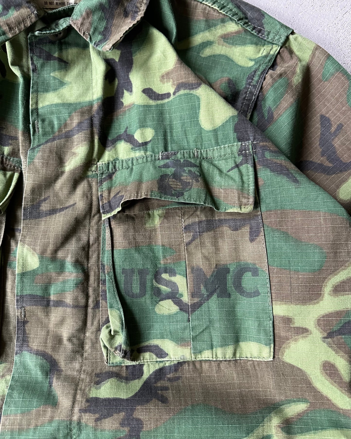 1960s - Camo USMC Jungle Overshirt - S