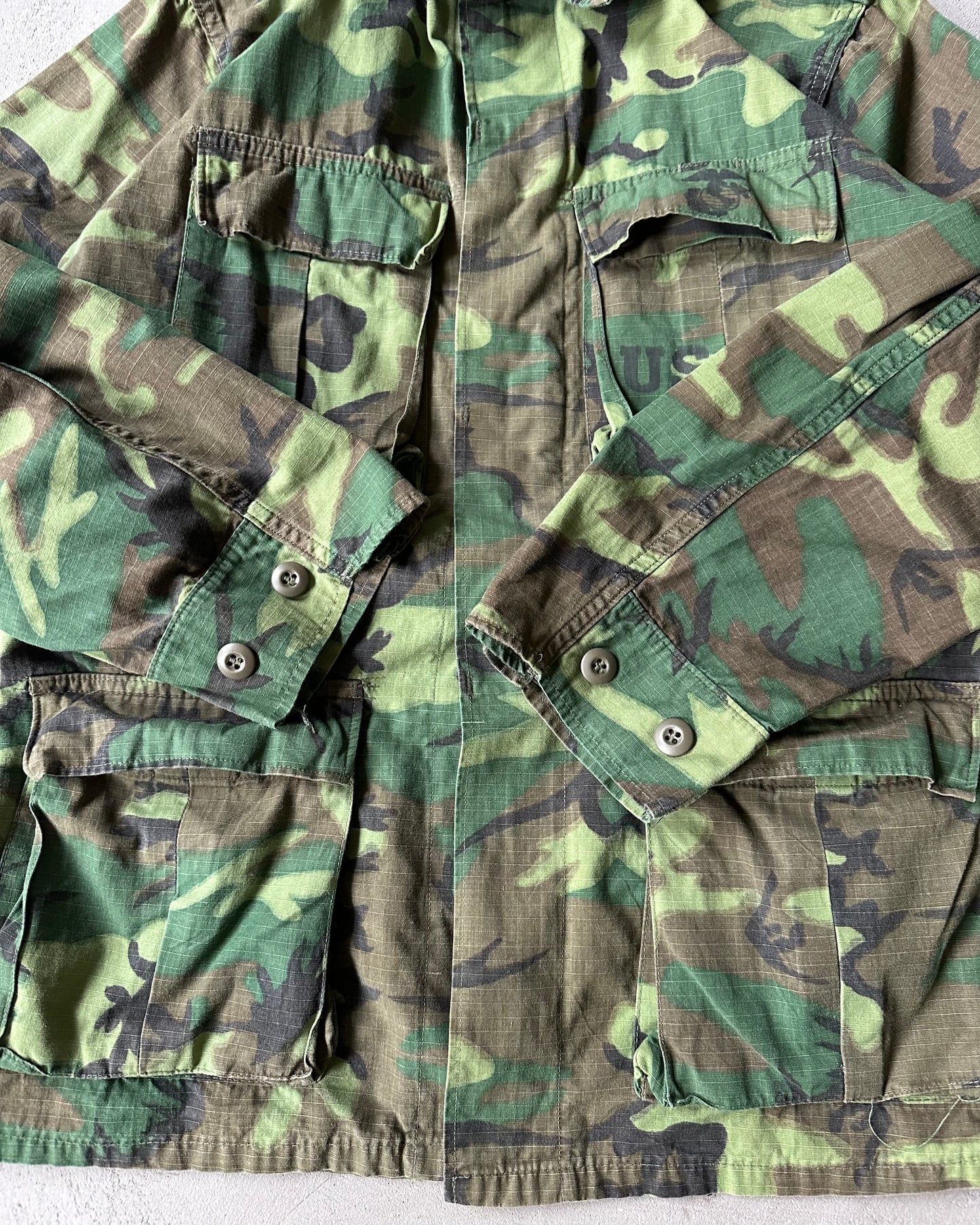 1960s - Camo USMC Jungle Overshirt - S