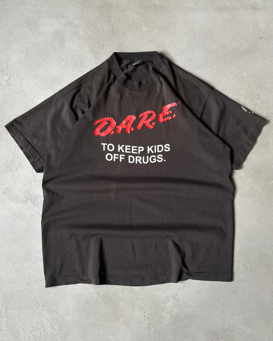 1990s - Black D.A.R.E T-Shirt - L/XL