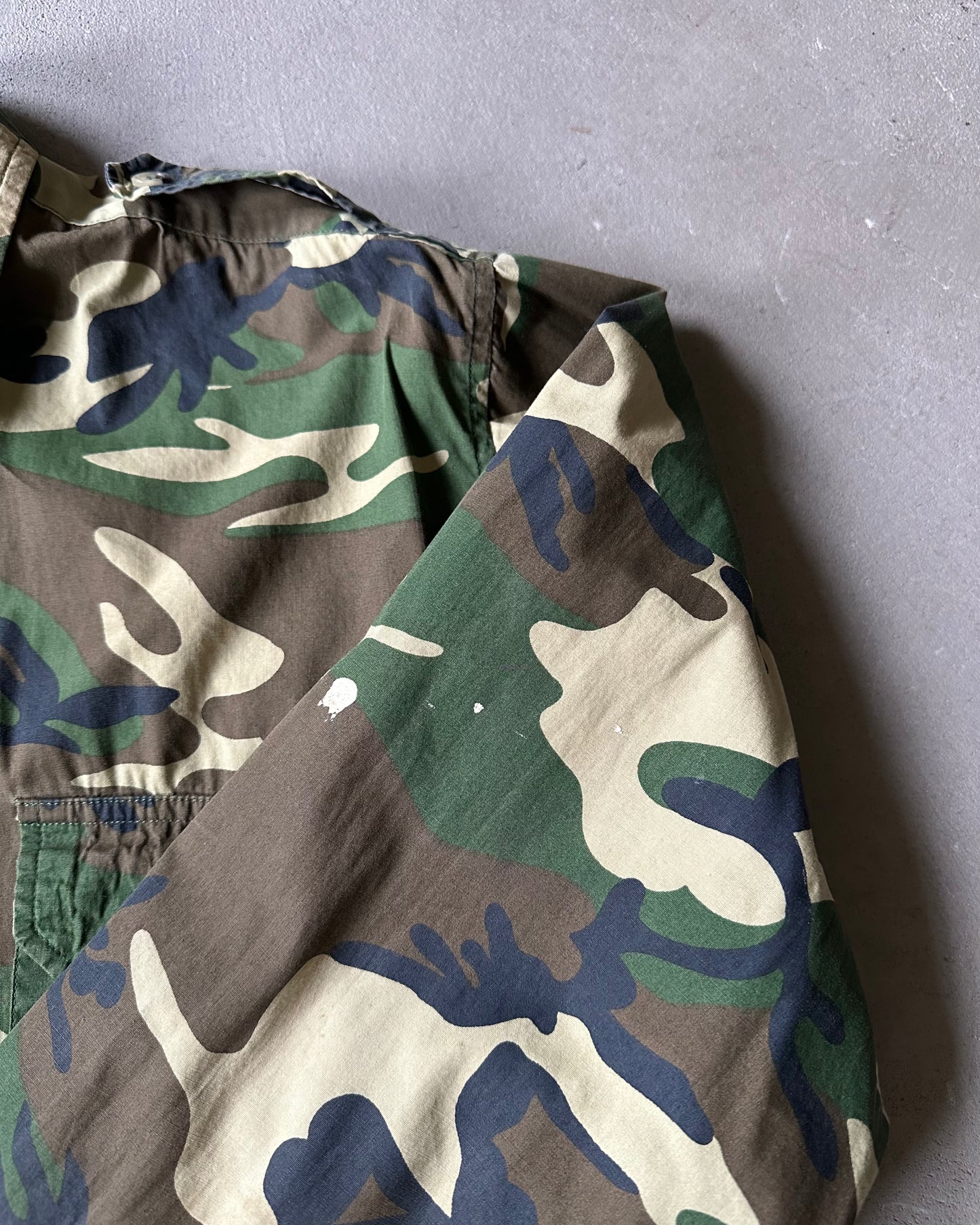 1980s - Distressed Camo Shirt - XL