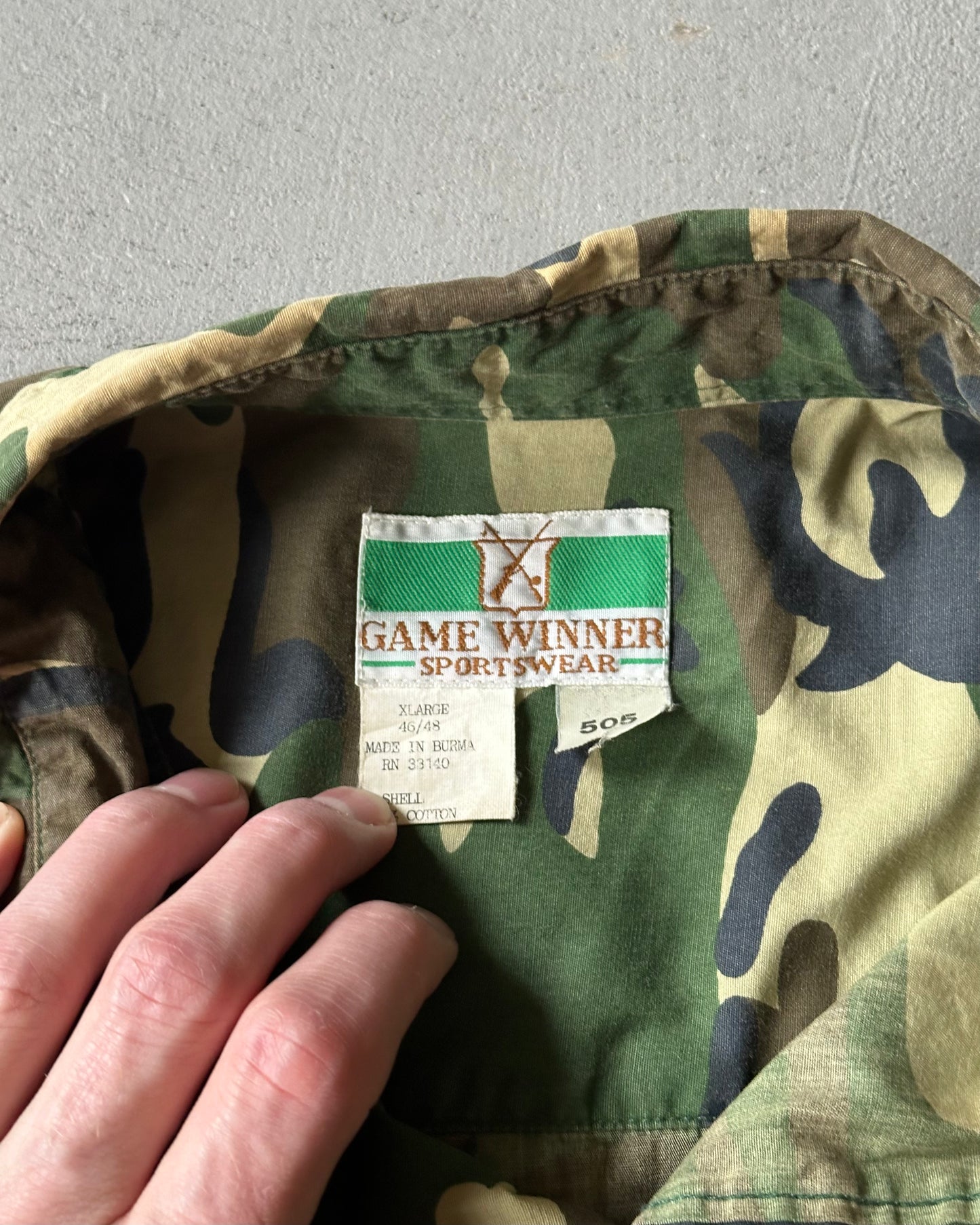 1980s - Distressed Camo Shirt - XL
