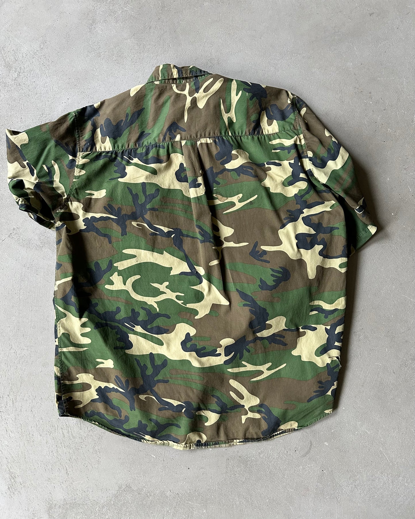 1980s - Distressed Camo Shirt - XL