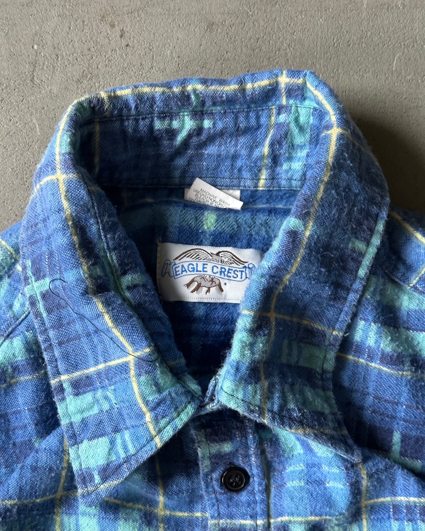 1980s - Blue Plaid Flannel - XLT