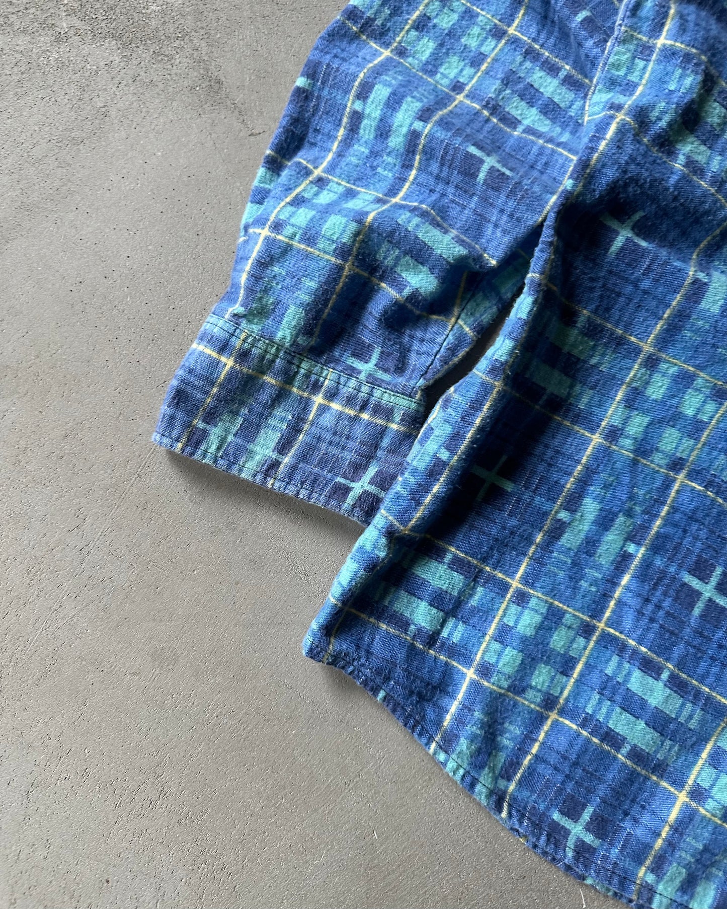 1980s - Blue Plaid Flannel - XLT