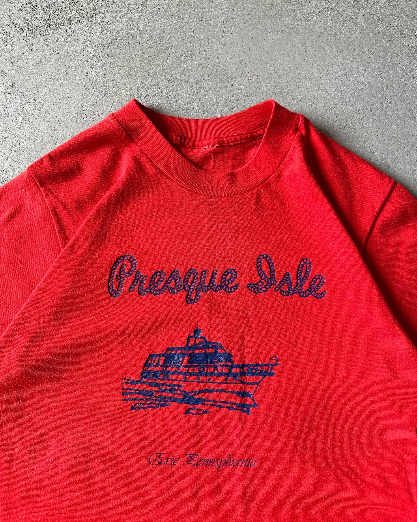 1980s - Red "Presque Isle" T-Shirt - XXS