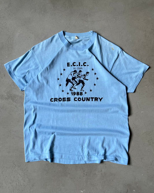 1980s - Baby Blue Cross Country T-Shirt - M