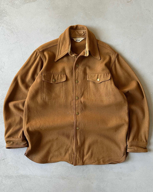 1980s - Brown Woolrich Wool Over Shirt - M/L