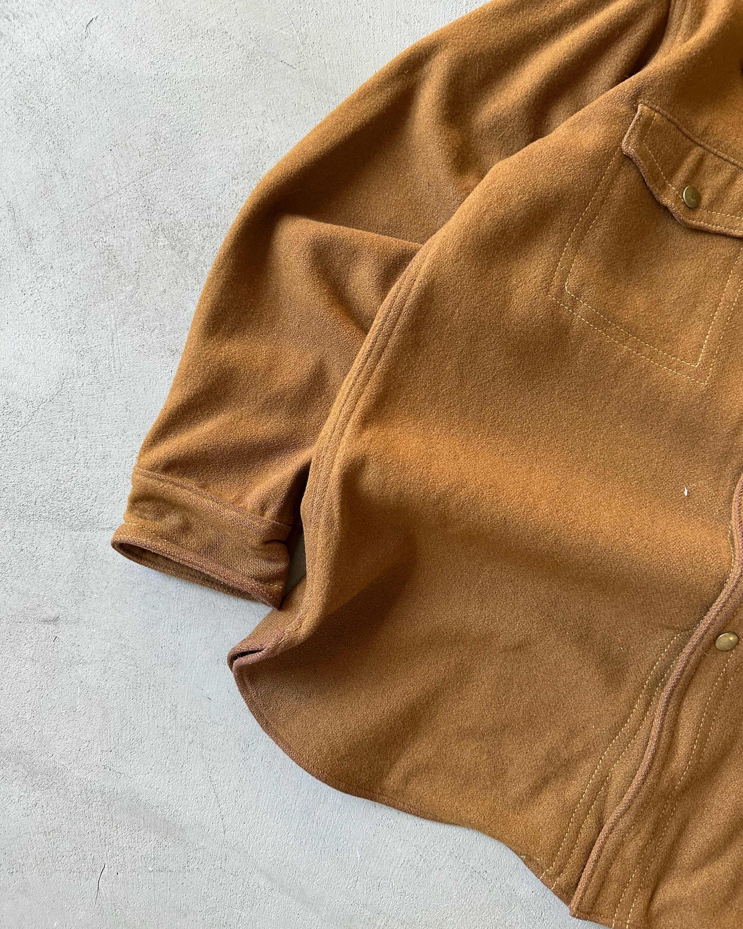 1980s - Brown Woolrich Wool Over Shirt - M/L