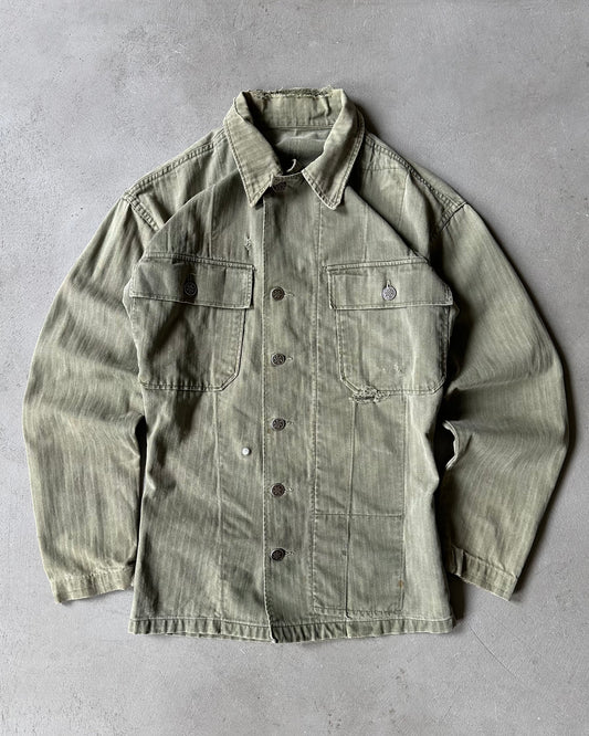 1950s - Distressed HBT 13 Stars Military Shirt - XS