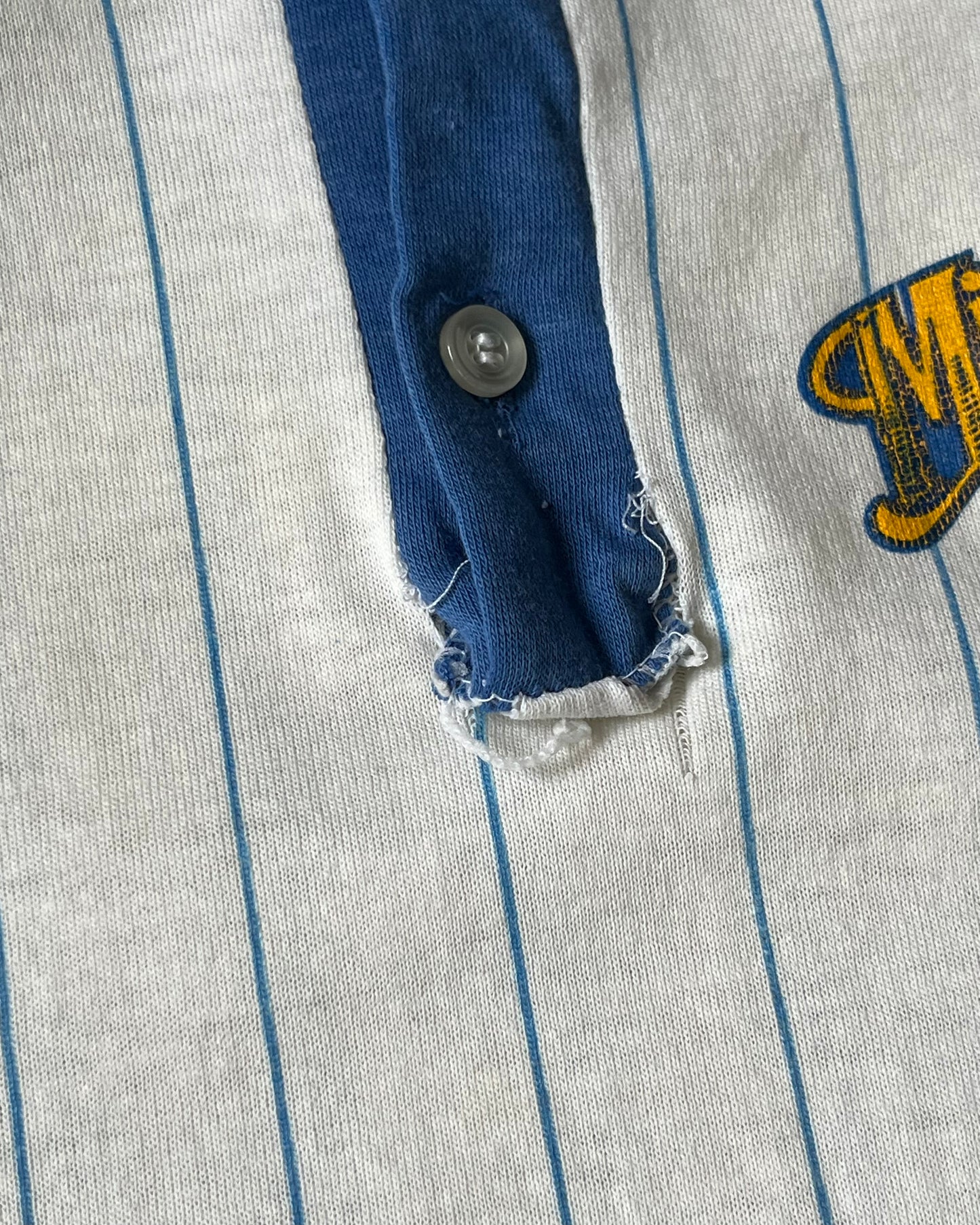 1980s - Distressed Blue/White Milwaukee Brewers Baseball T-Shirt - S