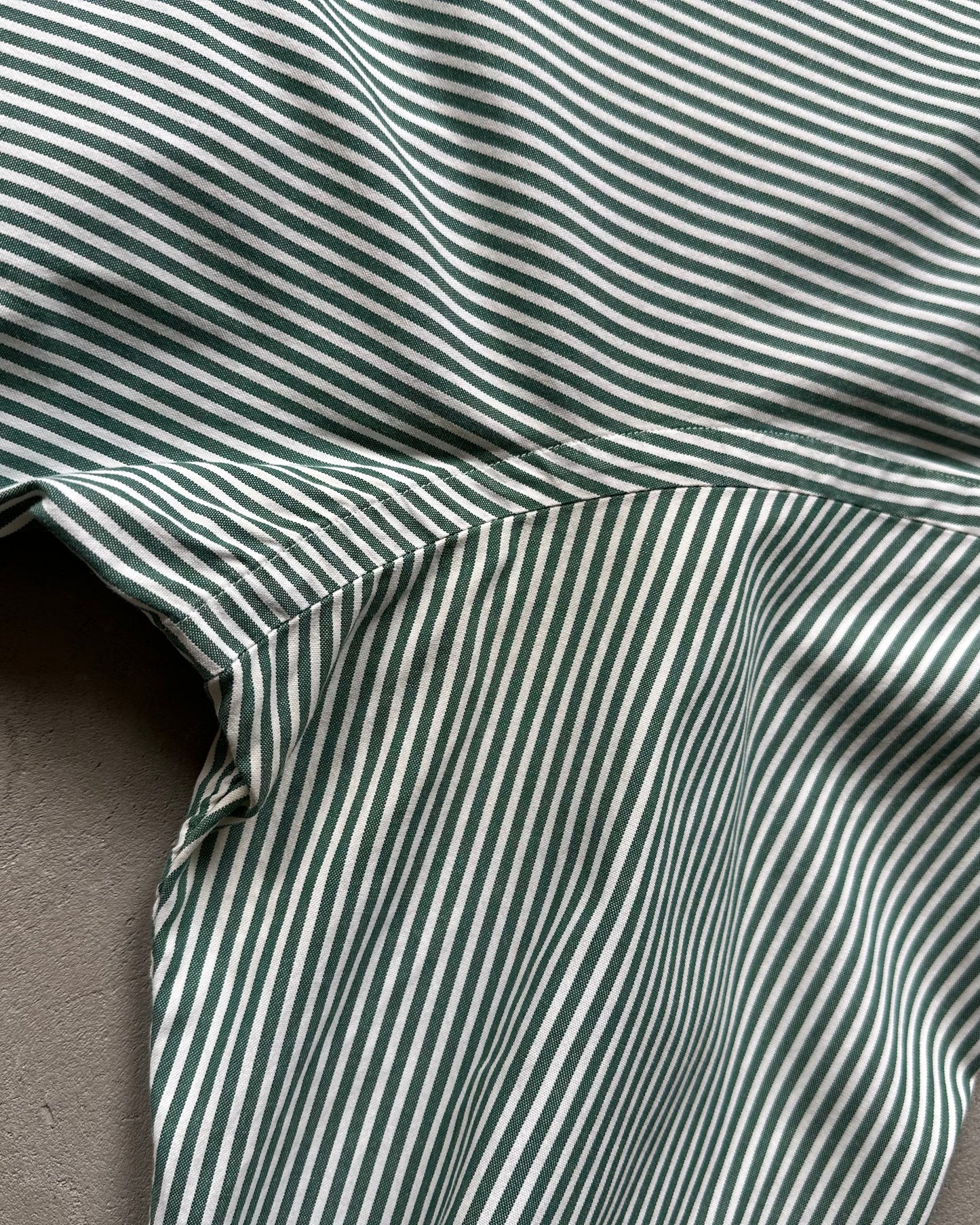 2000s - Green/White Ralph Lauren Striped Shirt - XL