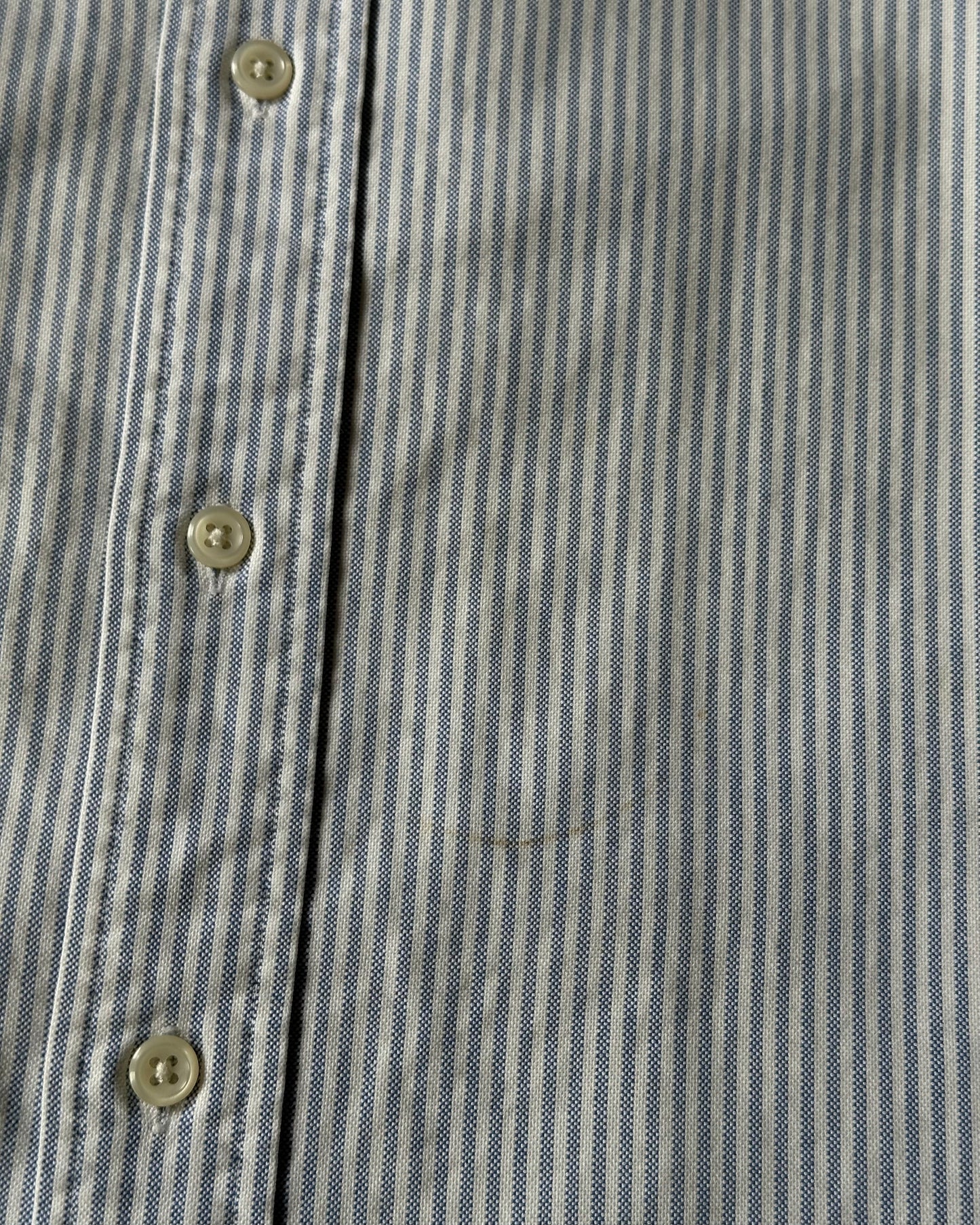 1990s - Blue/White Ralph Lauren Striped Shirt - XL
