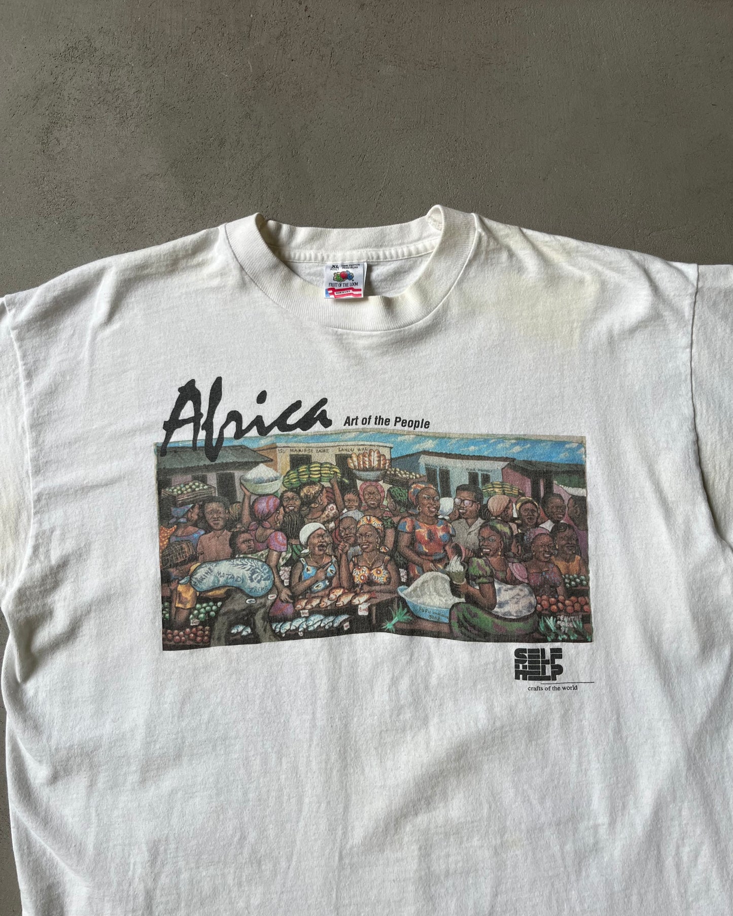 1990s - White Africa Art Of The People T-Shirt - XL