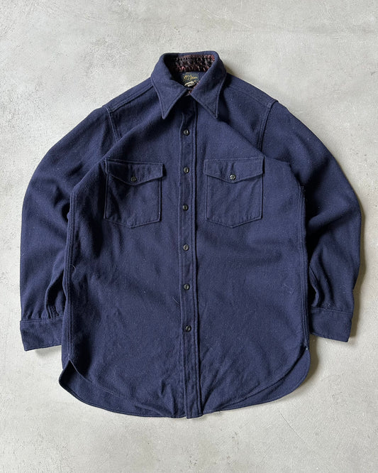 1950s - Navy L.L.Bean Wool Shirt - S