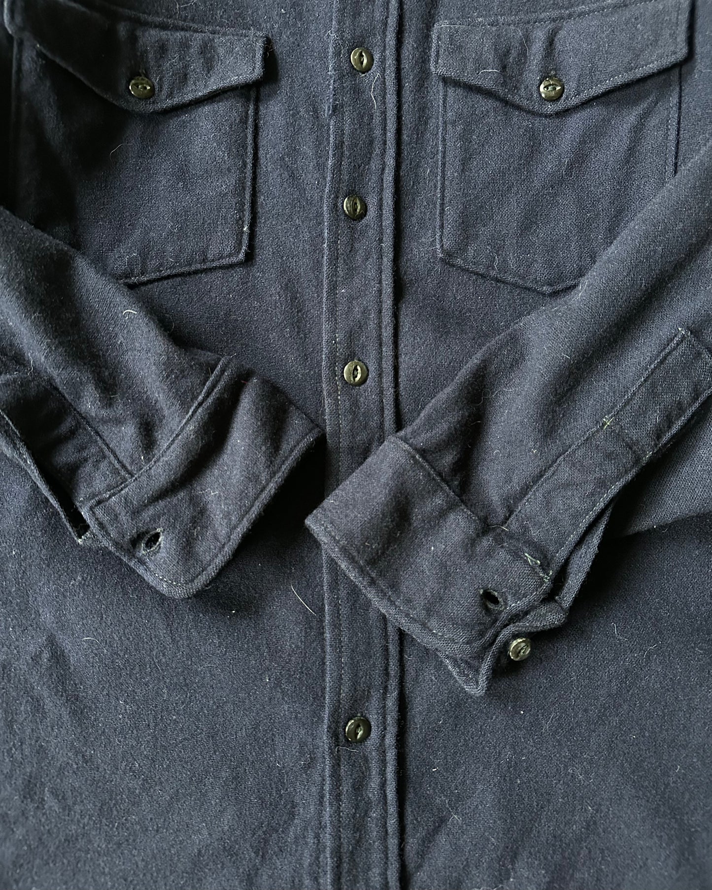 1950s - Navy L.L.Bean Wool Shirt - S