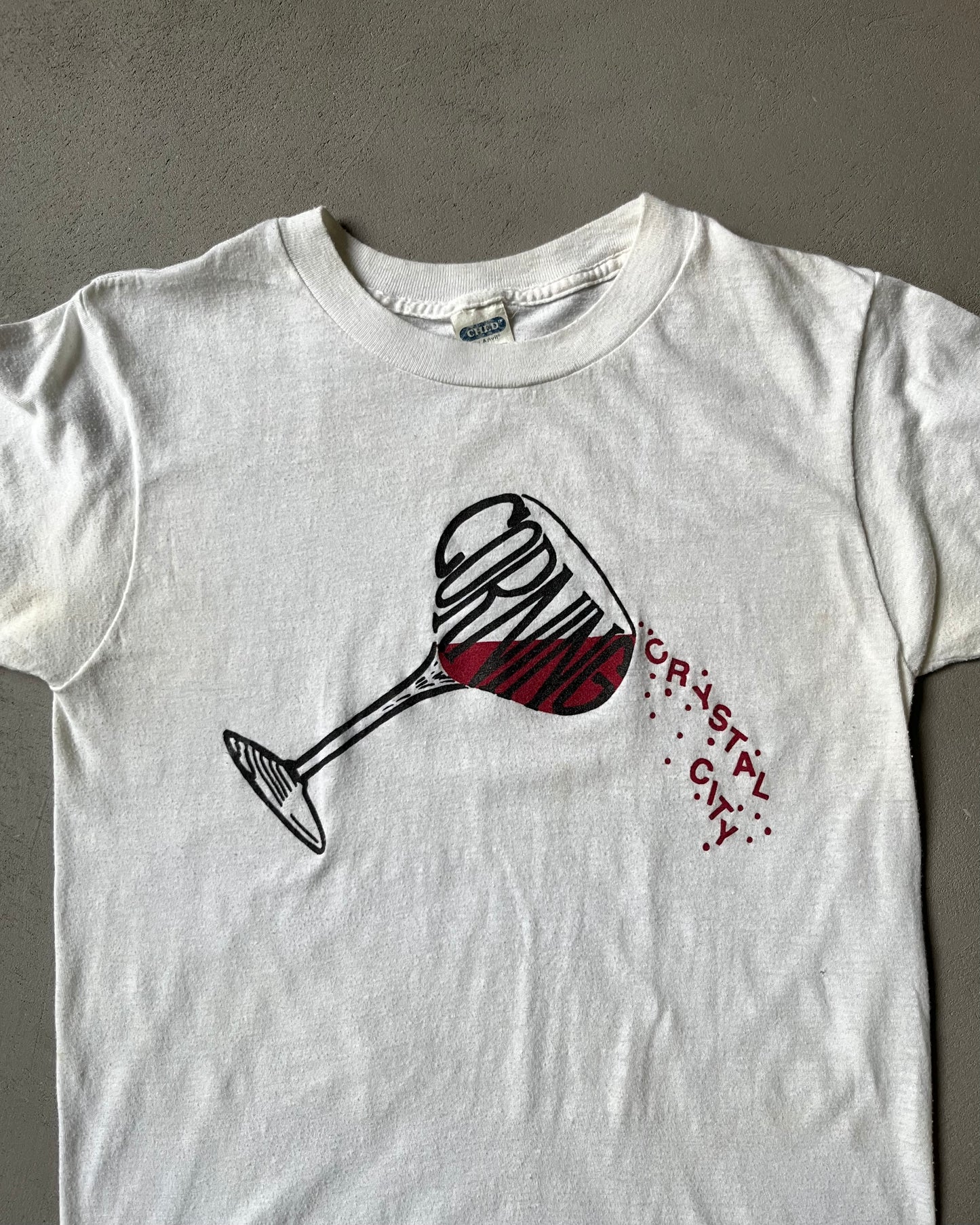 1970s - White Crystal City T-Shirt - XS