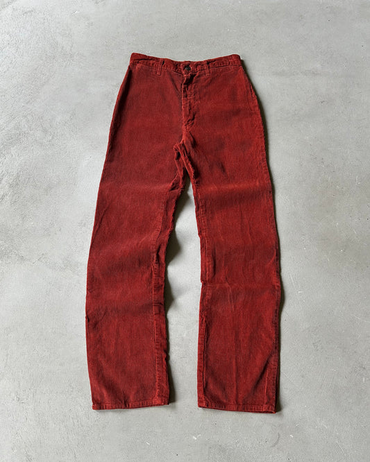 1980s - Burnt Orange Women's Corduroy Pants - 27x32