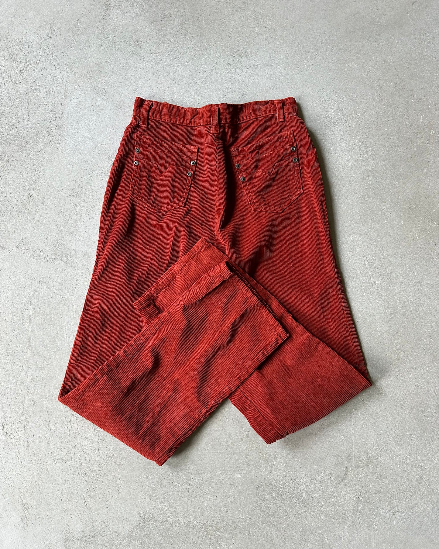 1980s - Burnt Orange Women's Corduroy Pants - 27x32