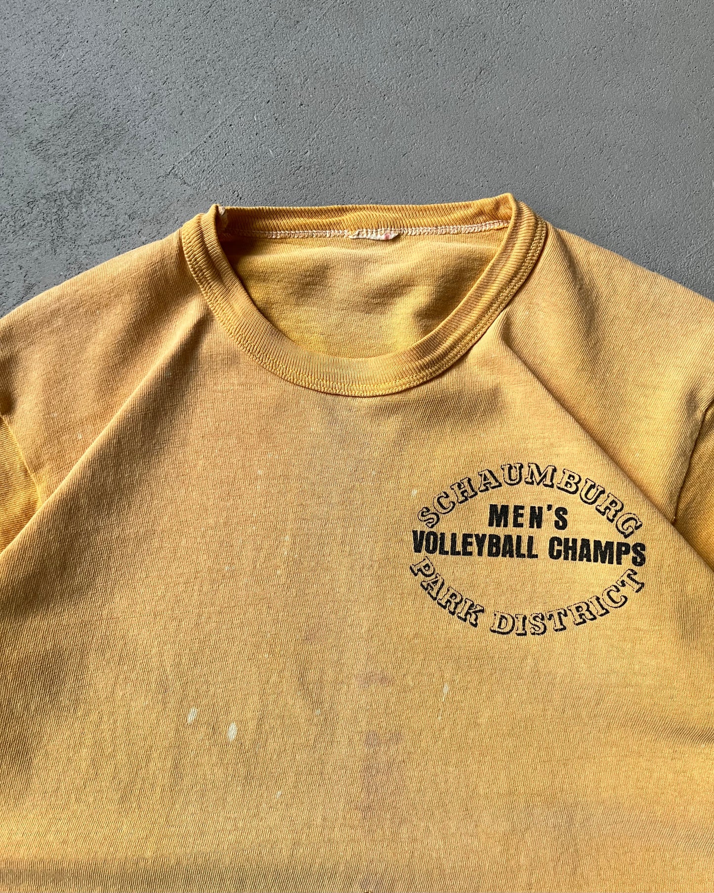 1970s - Distressed Orange Schaumburg T-Shirt - S