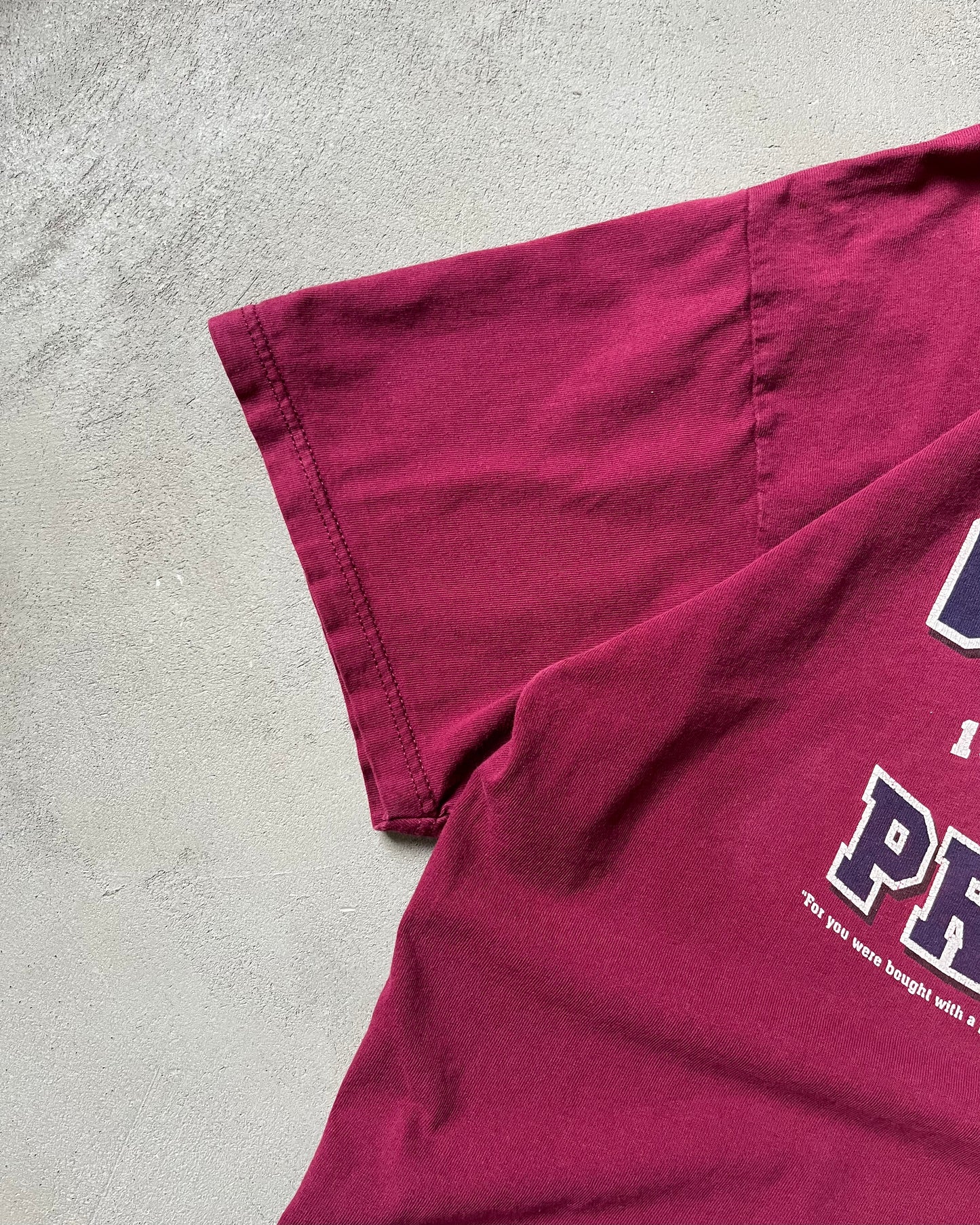 1990s - Distressed Red God's Property T-Shirt - XL