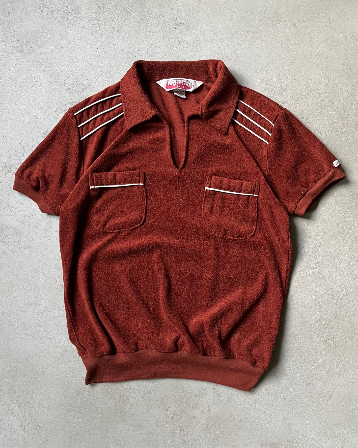 1970s - Orange Terry Cloth Polo - M