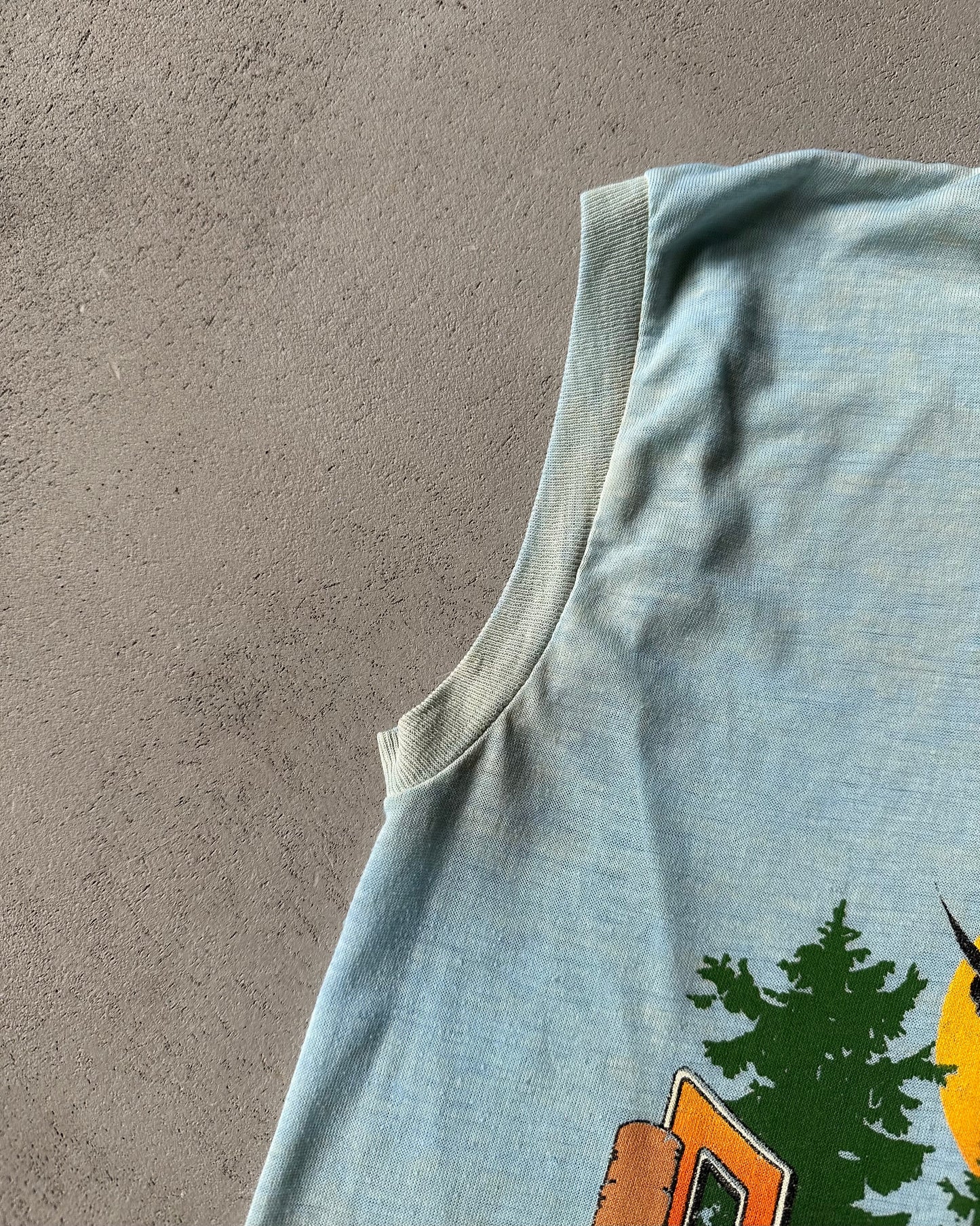 1980s - Distressed Blue Pigeon Forge Tank Top - M