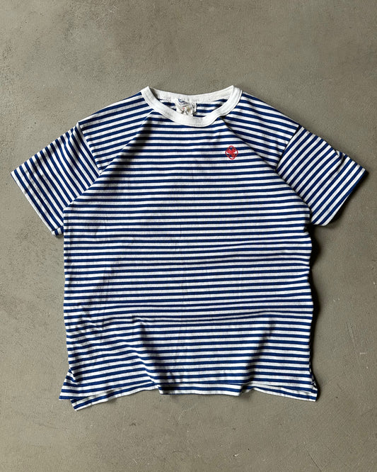 1980s - Blue/White Striped T-Shirt - (W)L