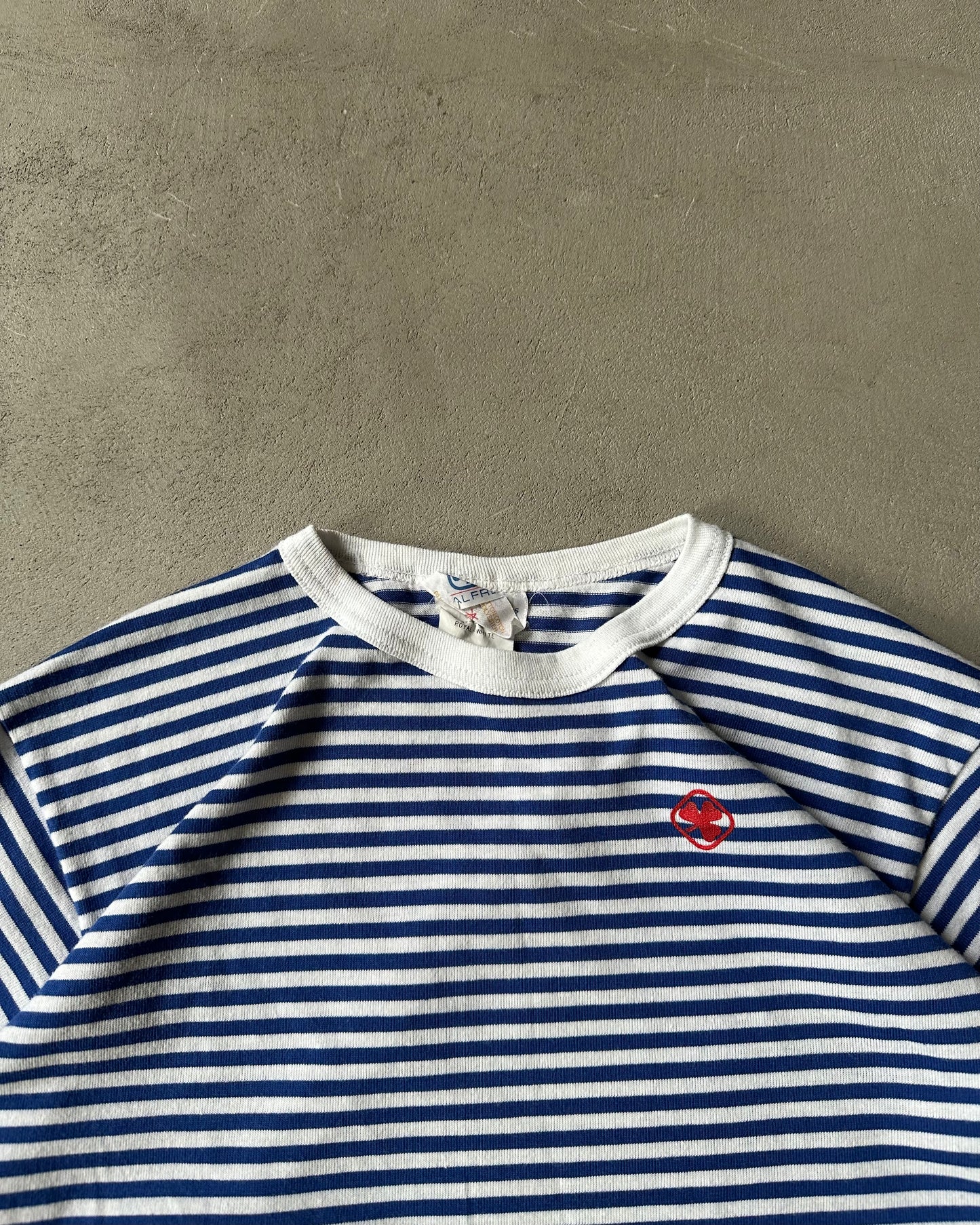 1980s - Blue/White Striped T-Shirt - (W)L