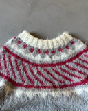 1980s - Light Grey/Pink Nordic Sweater - S
