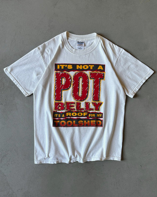 1990s - White "Roof For My Toolshed" T-Shirt - S/M