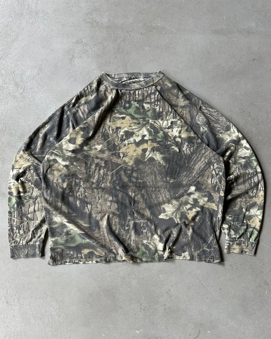 1990s - Distressed Camo Longsleeve - XL