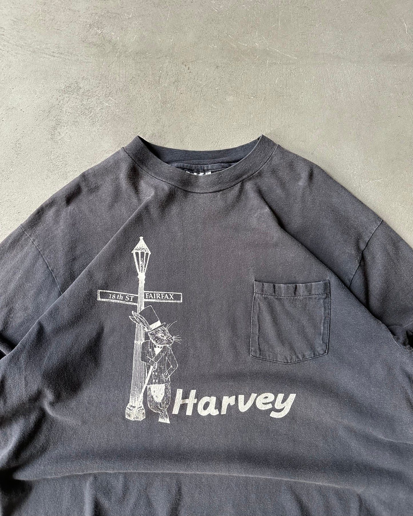 1980s - Faded Black Harvey Longsleeve - XL
