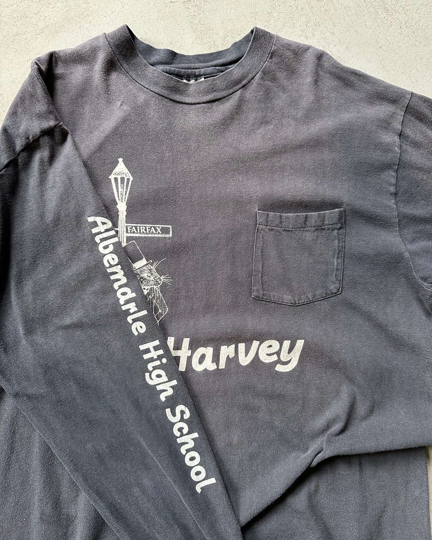 1980s - Faded Black Harvey Longsleeve - XL