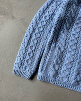 2000s - Baby Blue Merino Wool Zip Sweater - (W)M