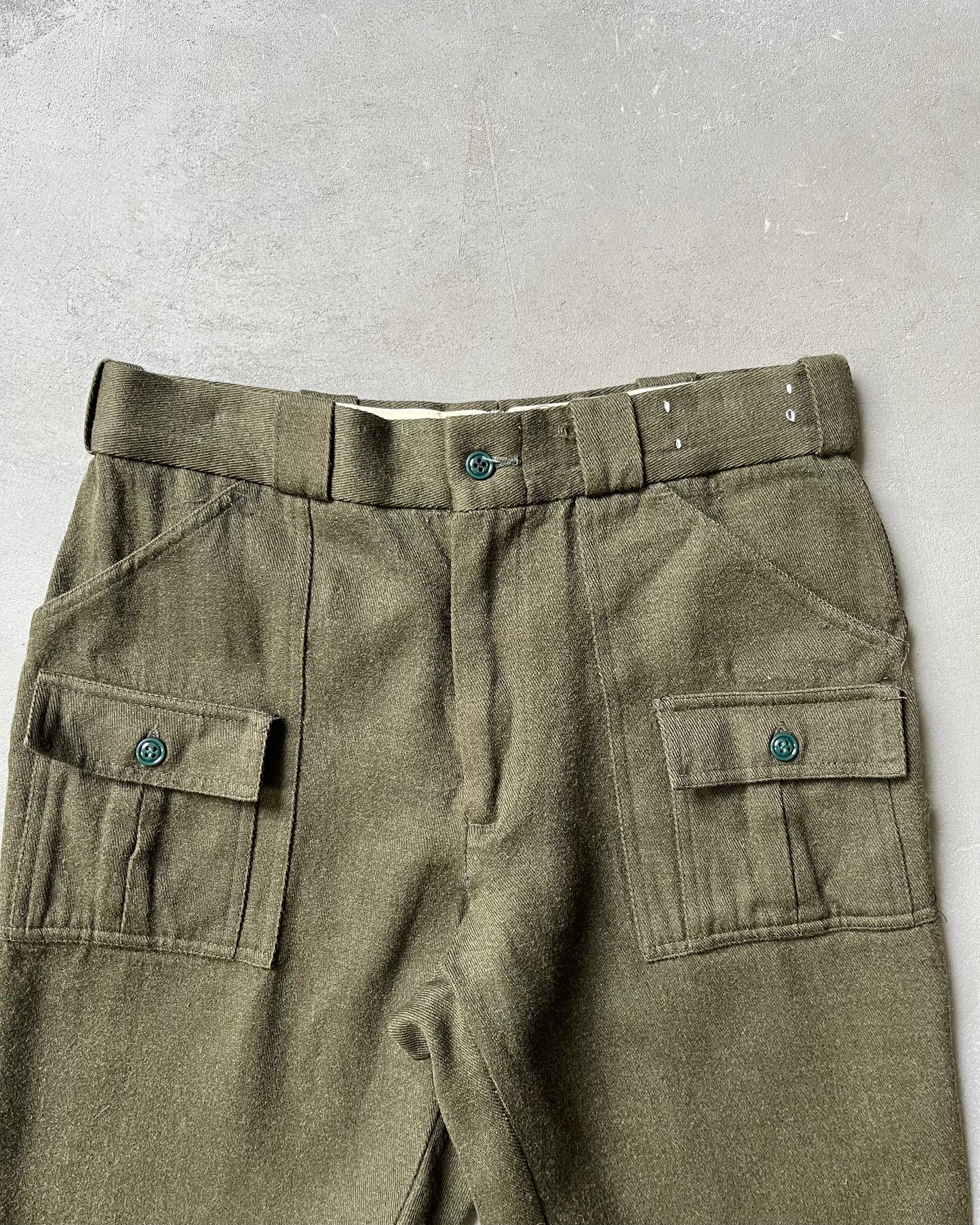 1970s - Green Cabela's Bush Wool Trousers - 31x30