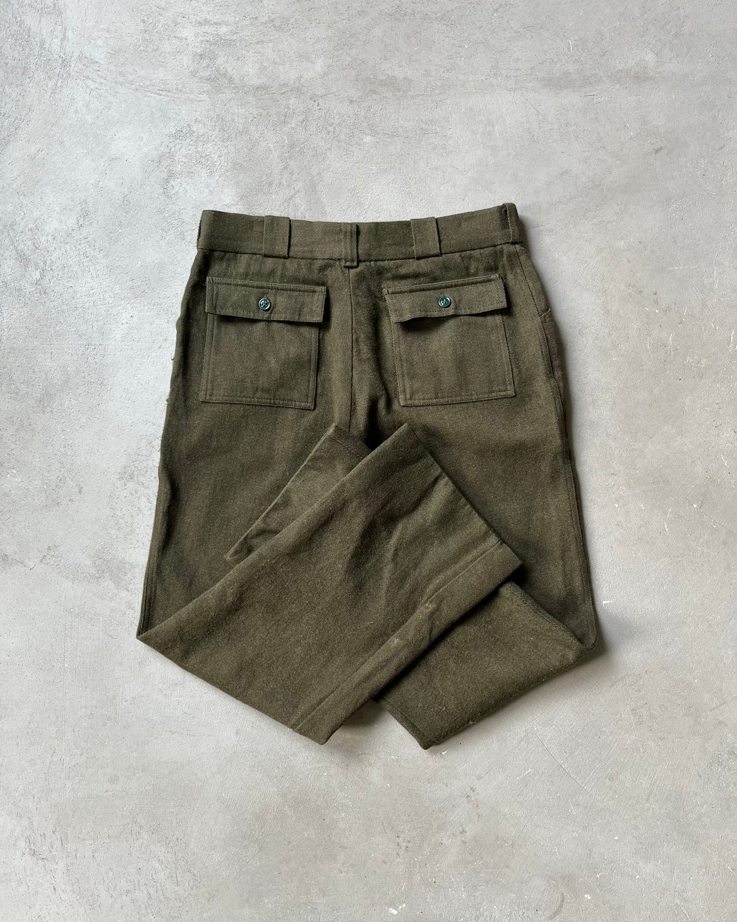 1970s - Green Cabela's Bush Wool Trousers - 31x30