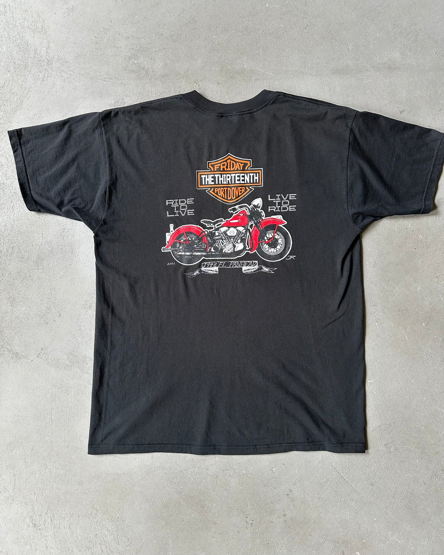 2000s - Black Biker T-Shirt - XL