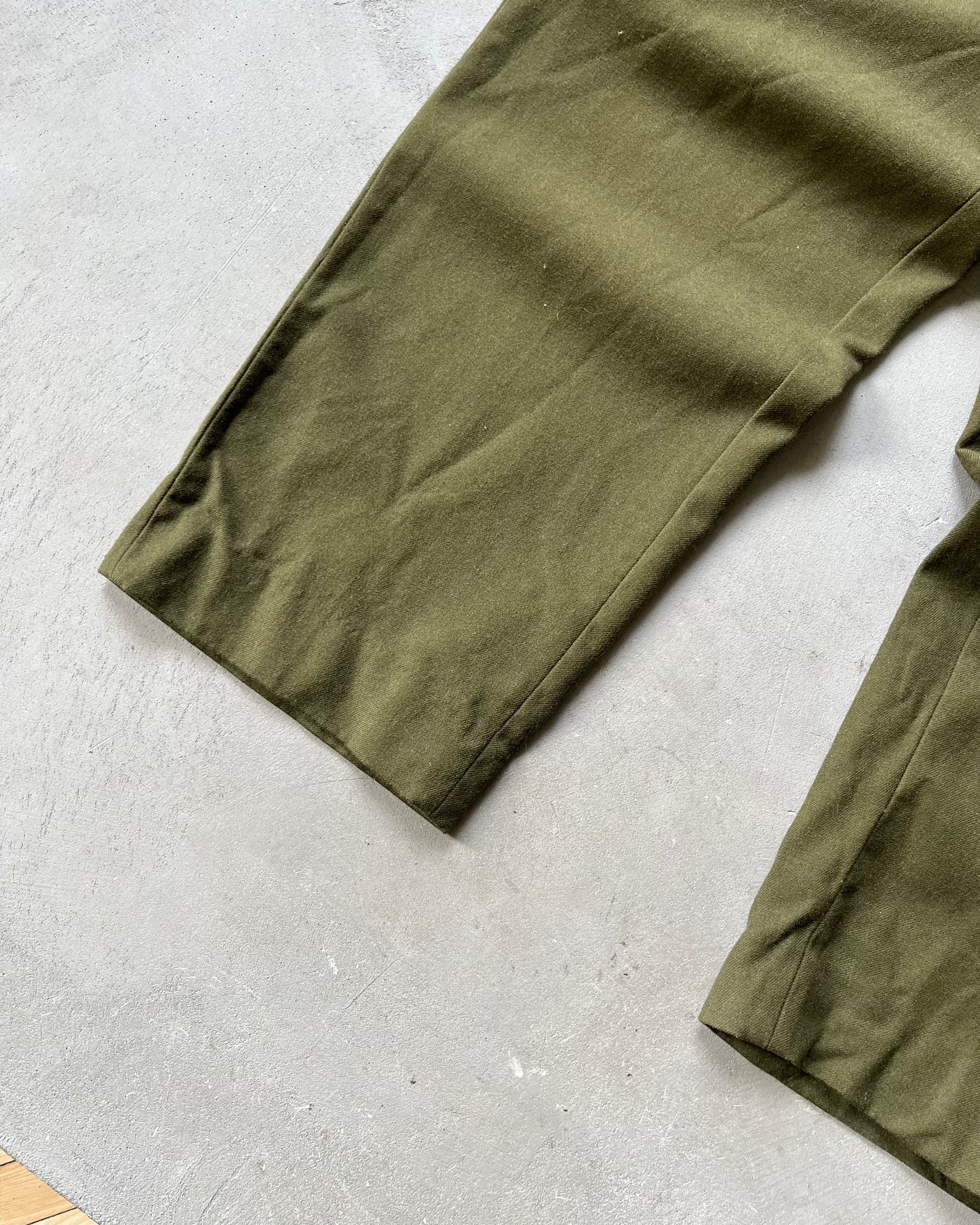1960s - Green Military Wool Trousers - 33x30