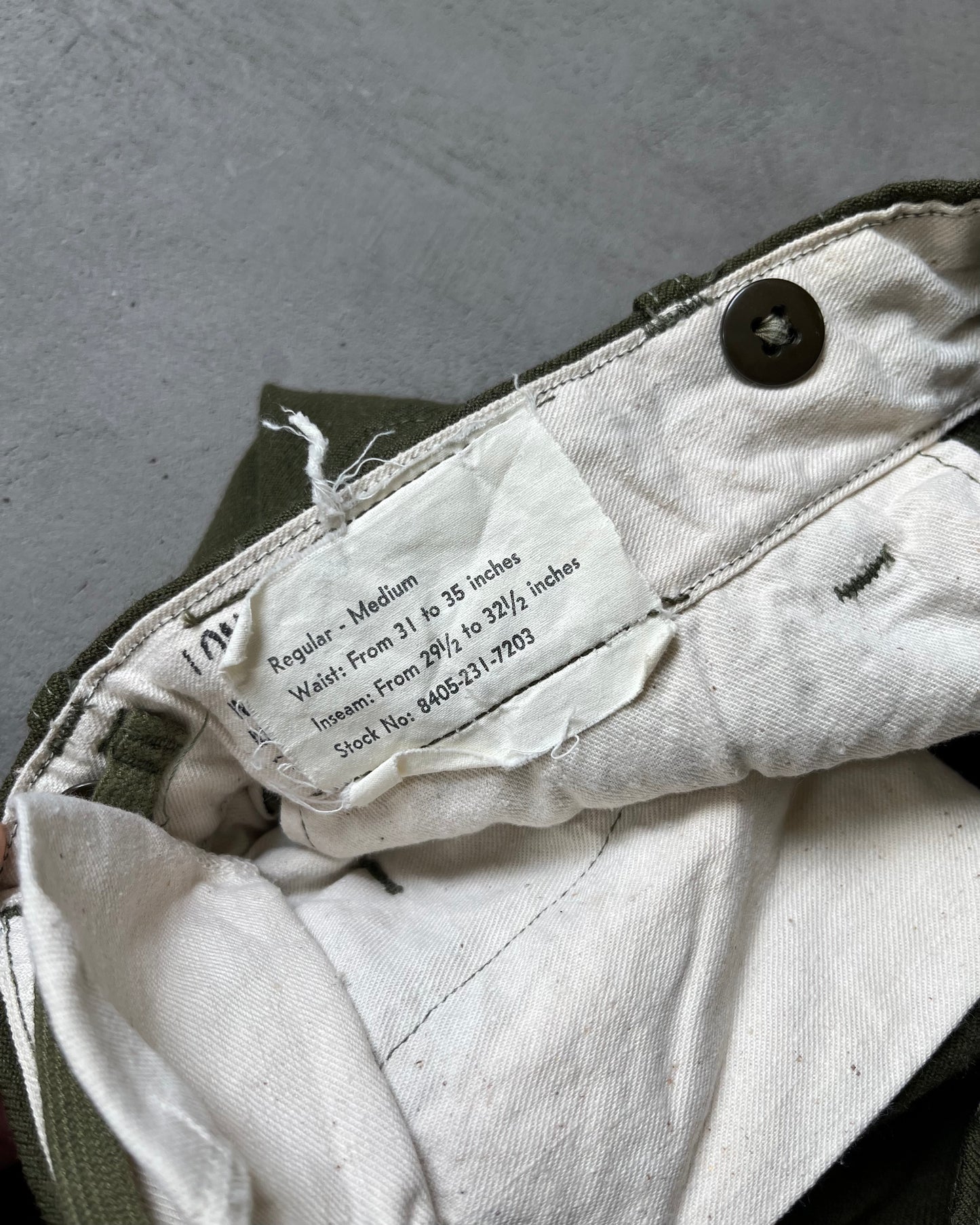 1960s - Green Military Wool Trousers - 33x30