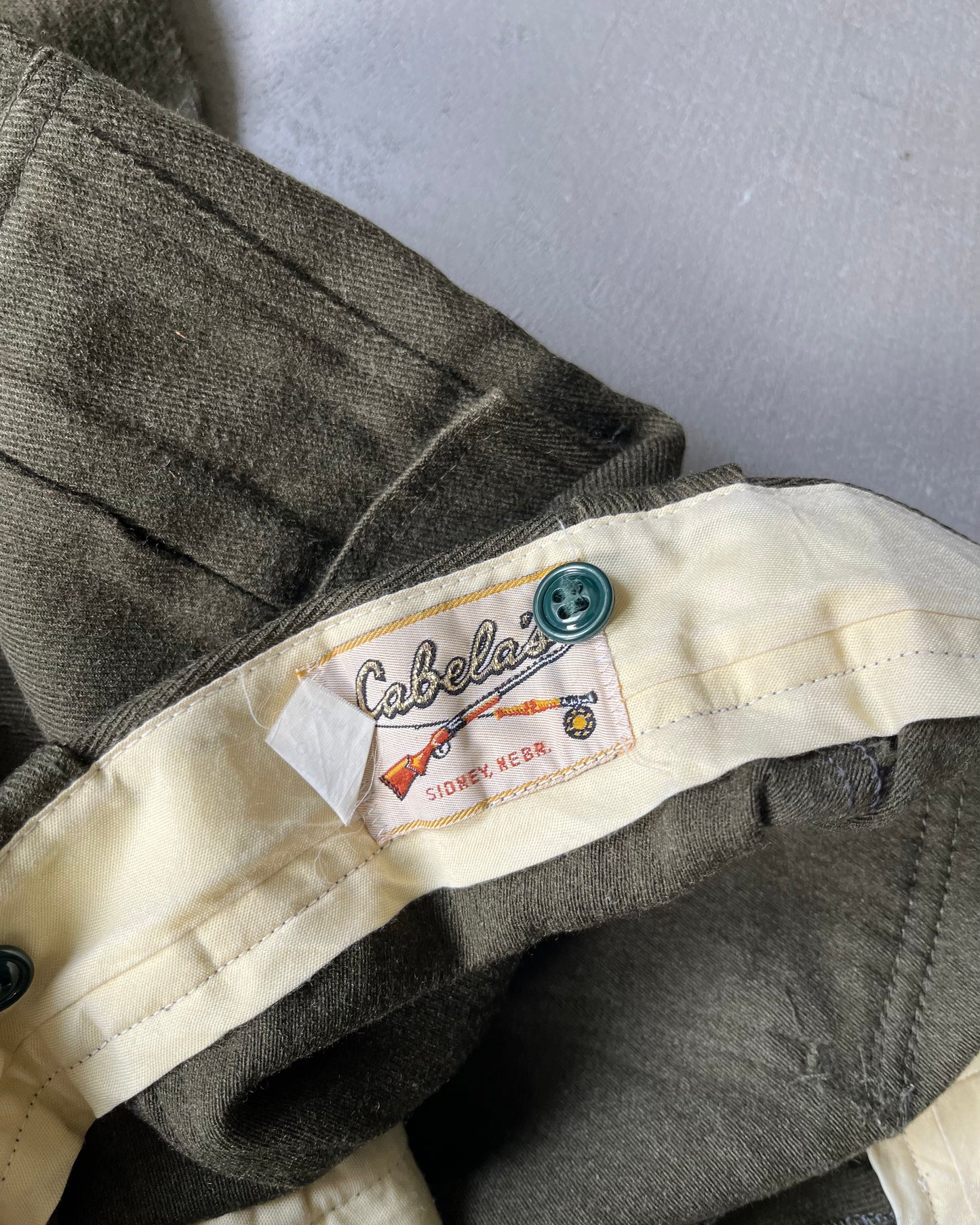 1970s - Green Cabela's Bush Wool Trousers - 31x30